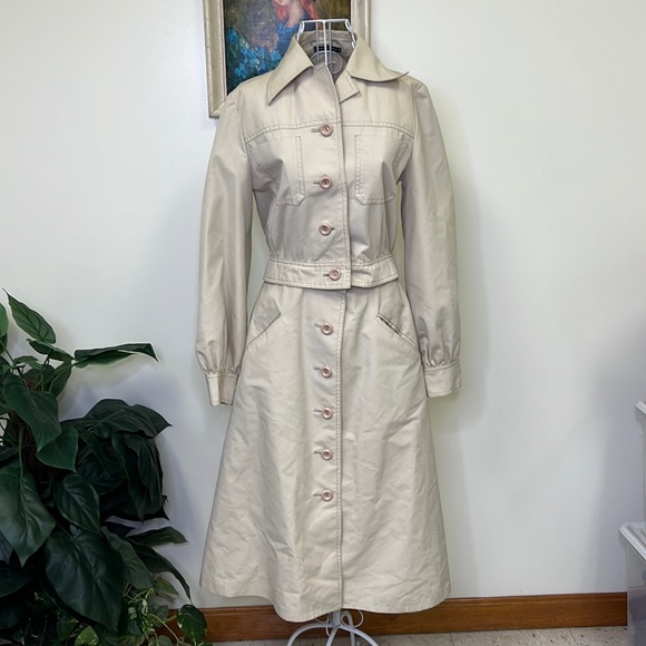 Pioggia Jackets & Blazers - Pioggia x Count Romi Vintage Classic A Line Trench Removable Jacket Skirt, Small
